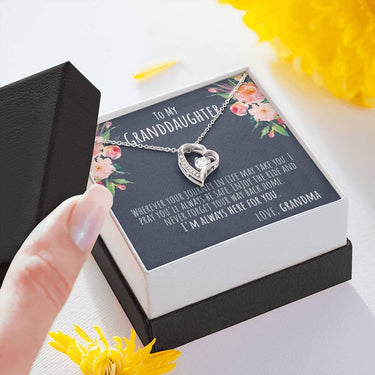 Personalized Granddaughter (Love Grandma) Forever Love Necklace - Love You This Much
